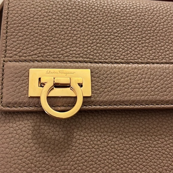 Salvatore Ferragamo Grained Calfskin Mya Flip Lock Shoulder Bag - Picture 11 of 11